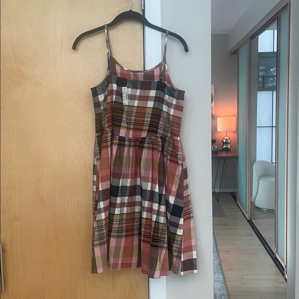 Madewell Multicolor Plaid sun Dress bnwt